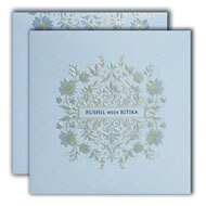 Light Blue Textured wedding cards, Shop Islamic Wedding cards in UK, Indian Wedding Invitations in USA